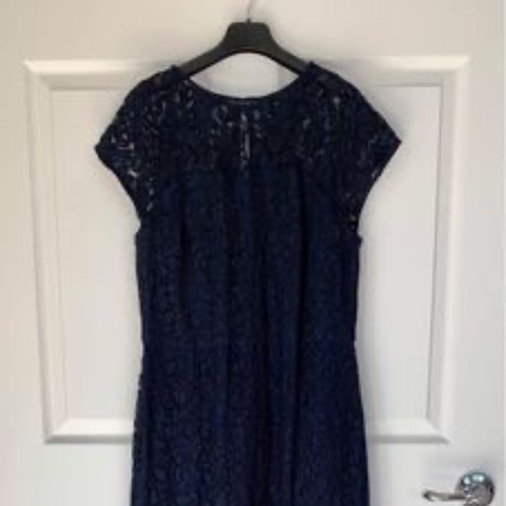 Banana Republic navy blue lace gown